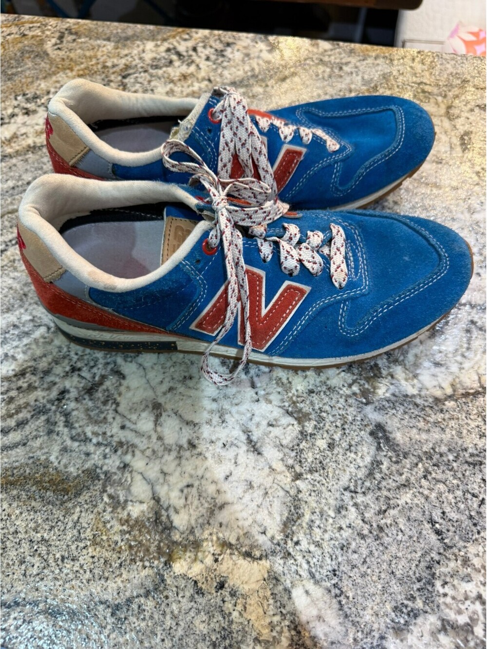 New Balance MRL996AT Blue and Red Suede Sneakers Size 5 US